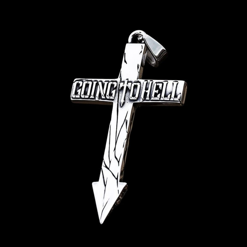 Going to Hell Arrow Cross Pendant