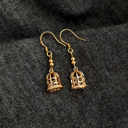 Golden Birdcage Earrings