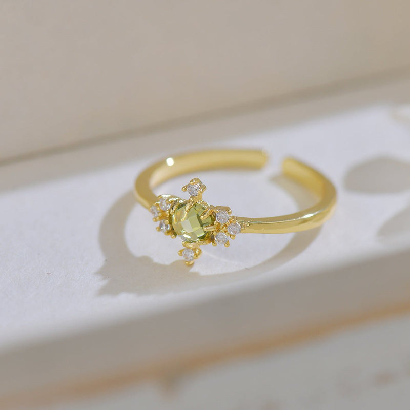 Peridot Baroque Ring Set