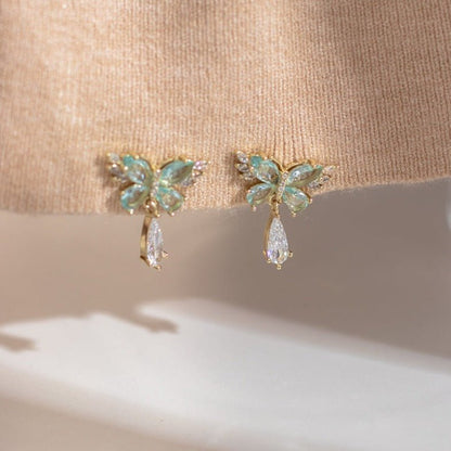 Green Butterfly Earrings