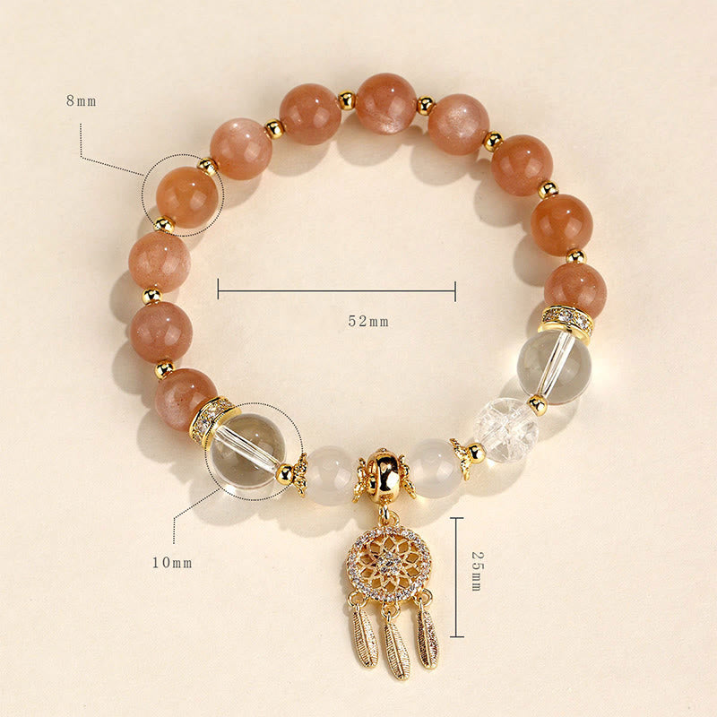 Green Strawberry Quartz Amethyst Dreamcatcher Healing Bracelet