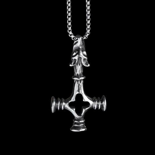 Hammer Wolf Cross Pendant