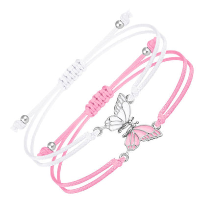 Handmade Braided Butterfly Freedom Bracelet (set of 2)