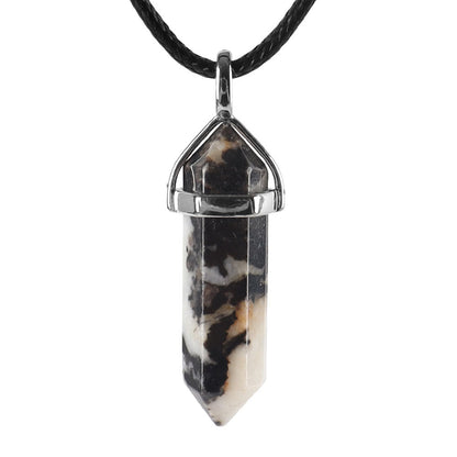 Hexagonal Chakra Pendant - Natural Gemstone Healing Crystal Necklace