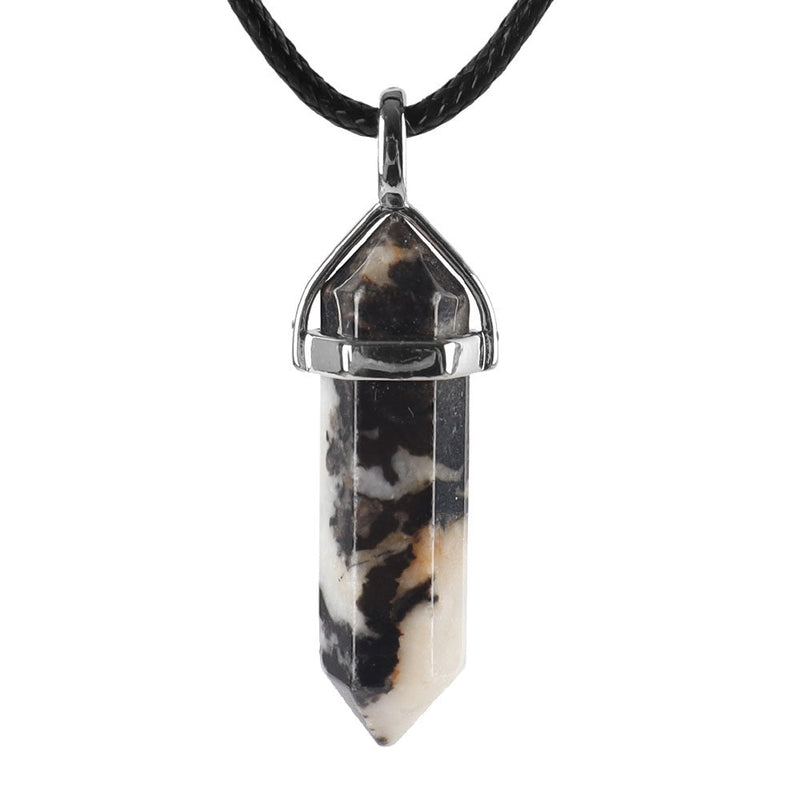 Hexagonal Chakra Pendant - Natural Gemstone Healing Crystal Necklace
