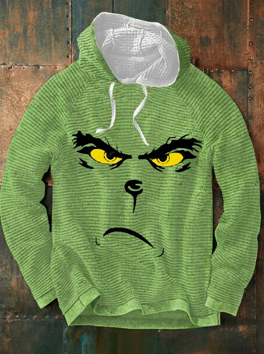 Funny Classic Christmas Character Print Casual Hoodie for Men