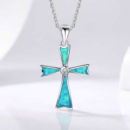 Tiffany Blue Cross Pendant Necklace