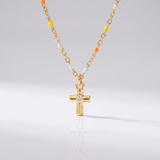 Warm Colors Cross Necklace