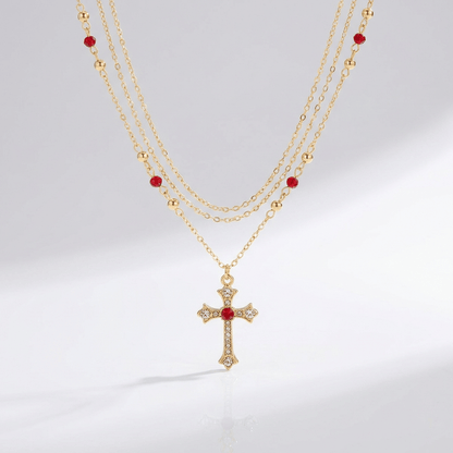 Diamond Cross & Colors Necklace