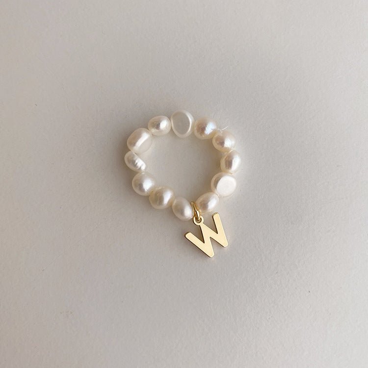 [] Pearl Initial Ring
