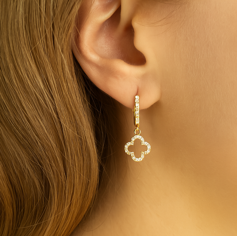 “ireland” ✨ Clover Petite Drop Hoop Earrings