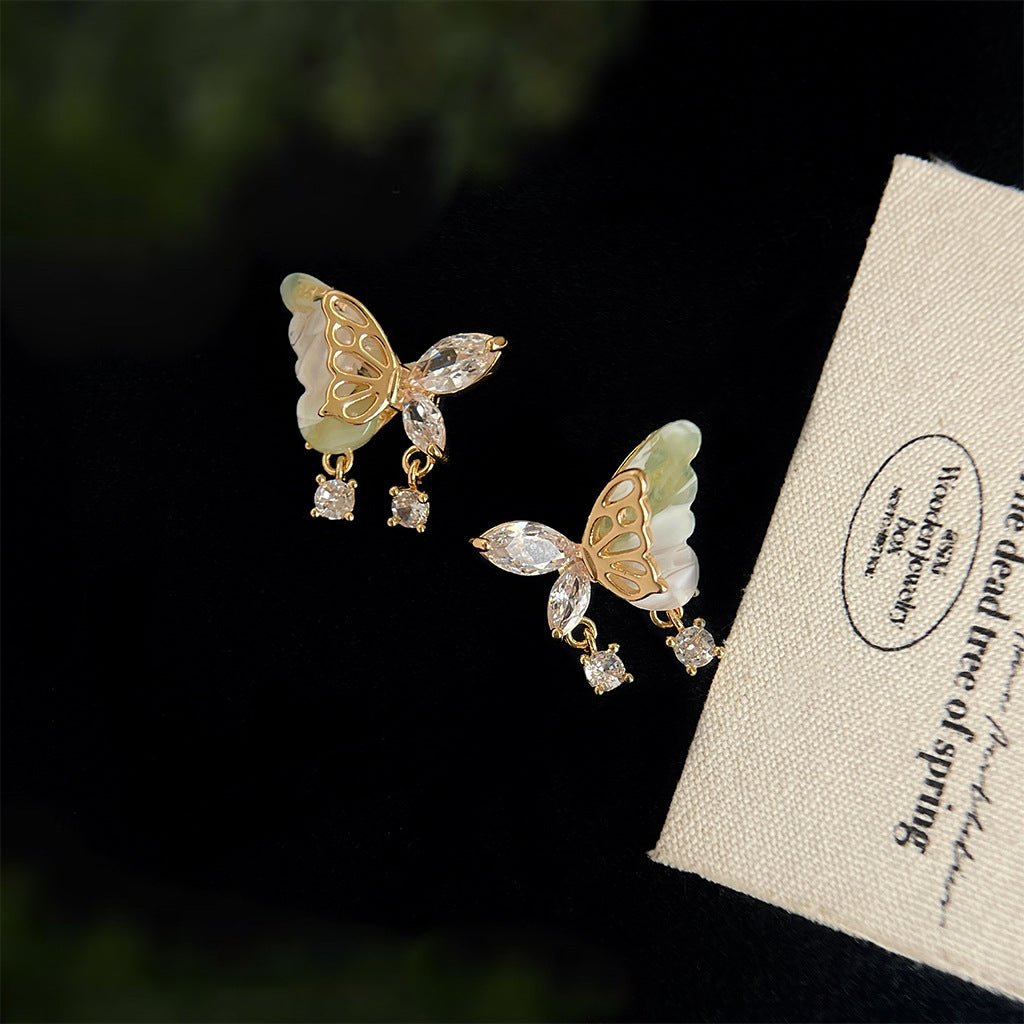 [] Jade Butterfly Earrings