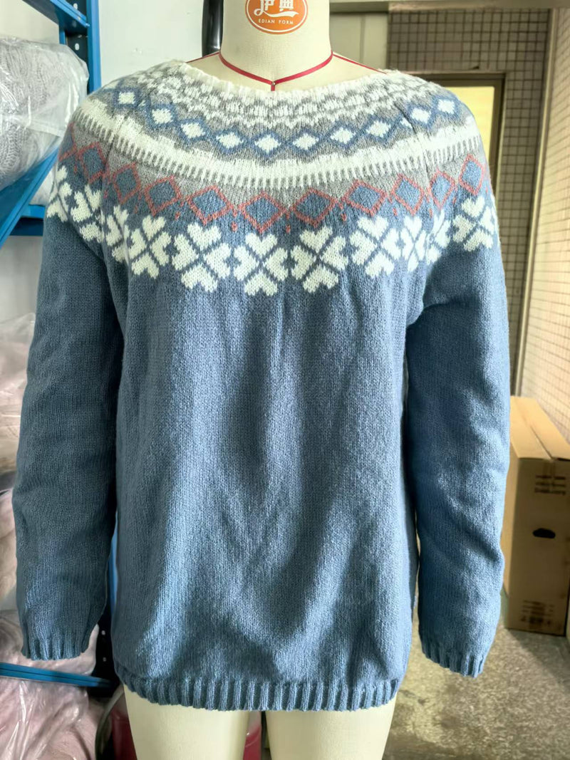 Jasmin Festive Knitted Women's Christmas Sweater with Reindeer Motif