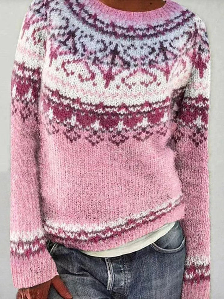 Jasmin Festive Knitted Women's Christmas Sweater with Reindeer Motif