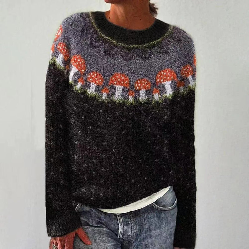 Jasmin Festive Knitted Women's Christmas Sweater with Reindeer Motif