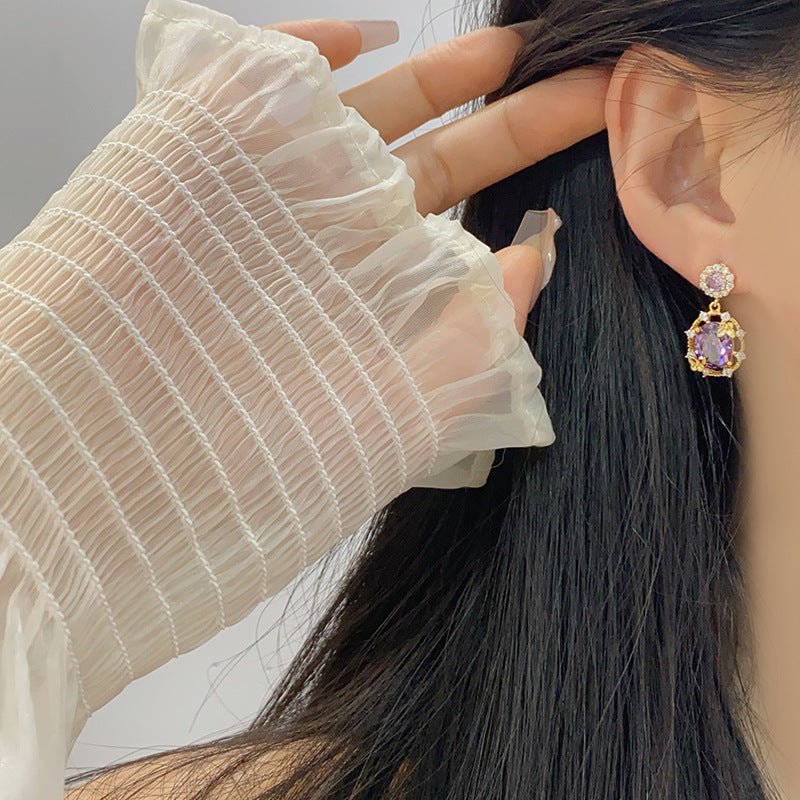 Lilac Butterfly Drop Earrings