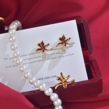 Lily of Burgundy Earrings