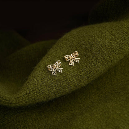 Lovelace Bow Earrings in Gold