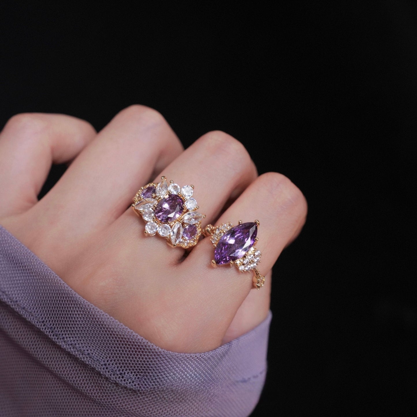 Marquise Amethyst Ring