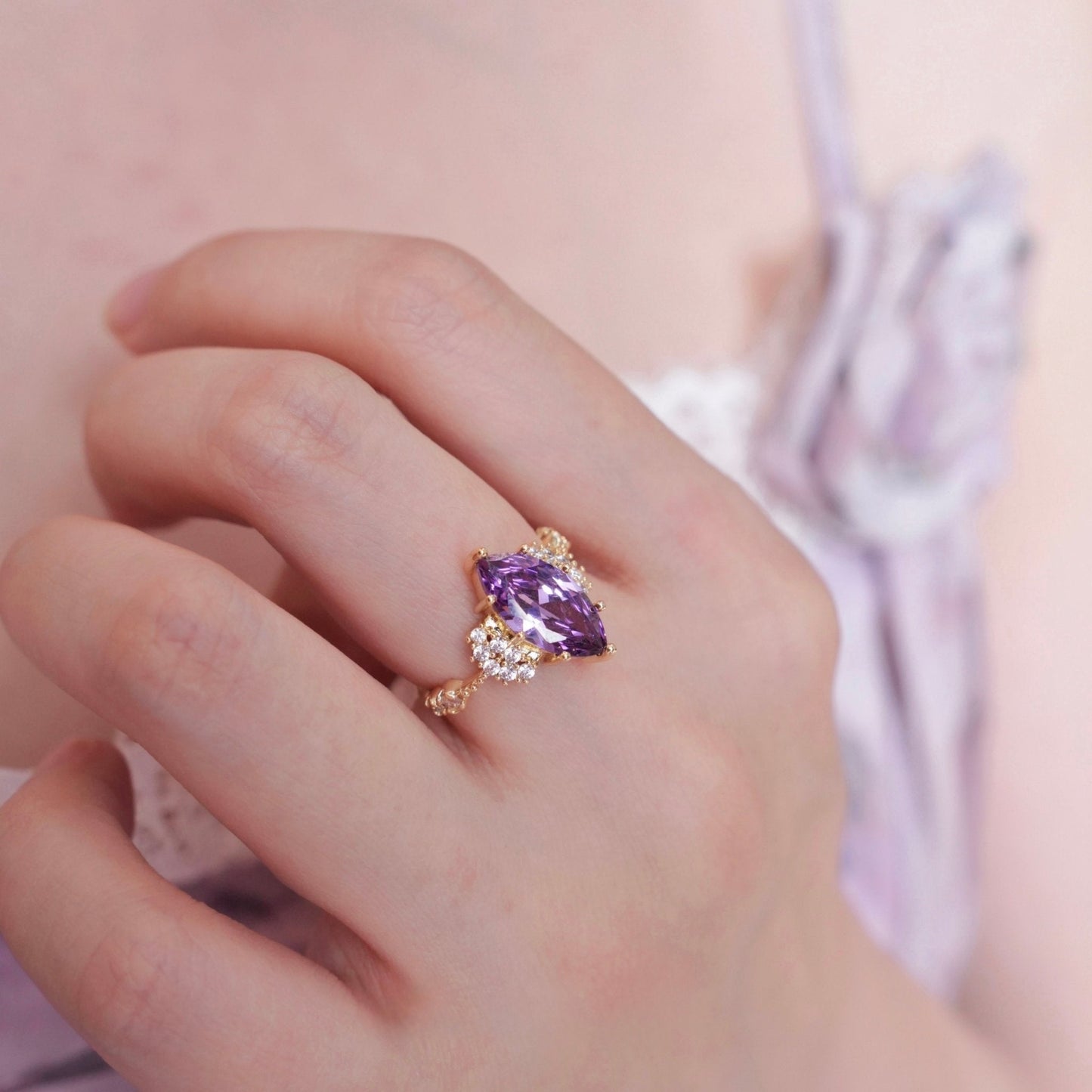 Marquise Amethyst Ring