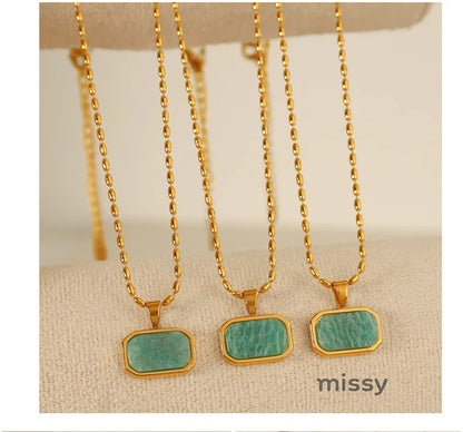 Amalie Amazonite Gold Necklace