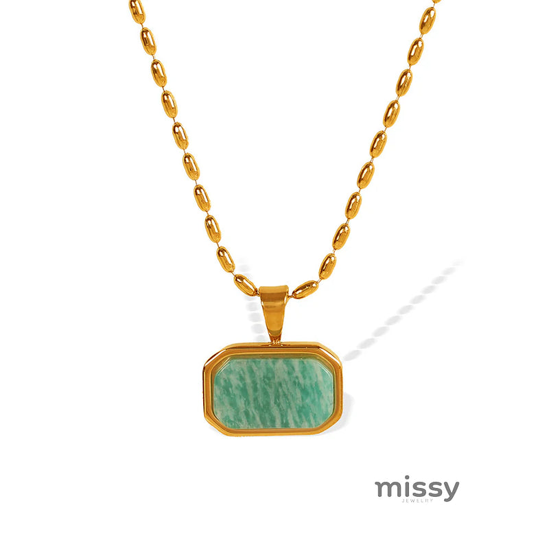 Amalie Amazonite Gold Necklace