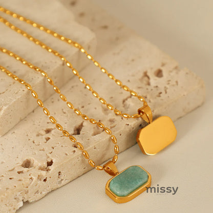 Amalie Amazonite Gold Necklace