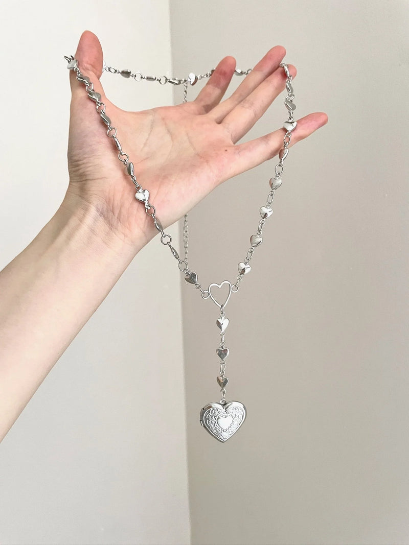 Heart Locket Necklace - Gold Finish