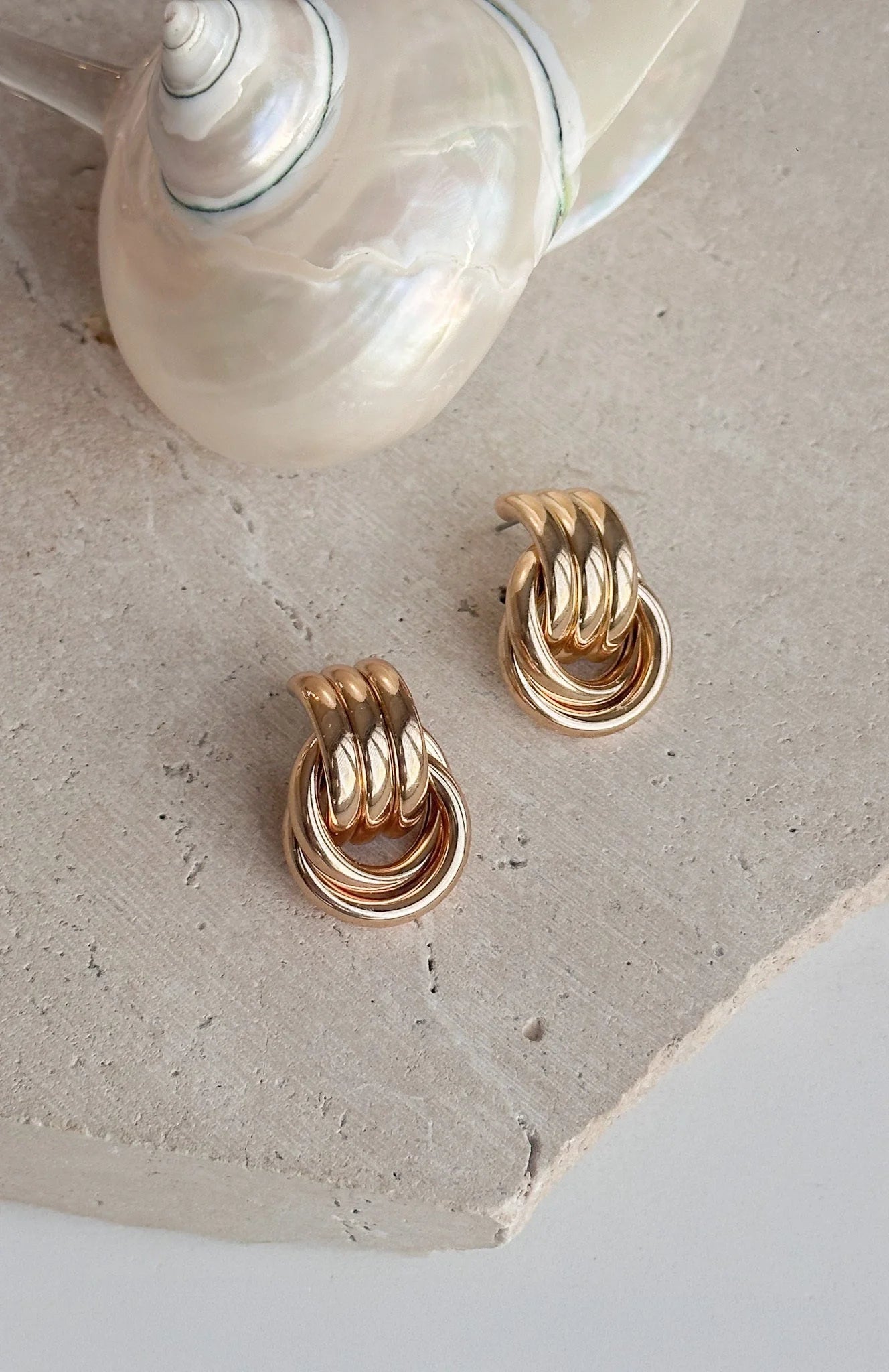 Morgan Intertwined Gold Hoop Earrings