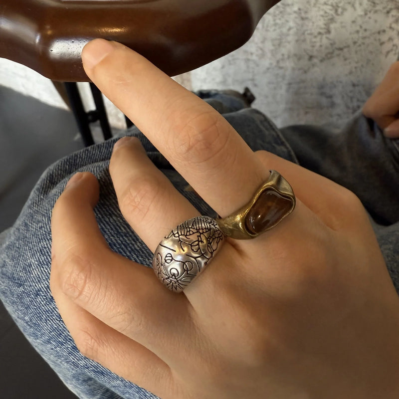 Rubie Wide Textured Ring