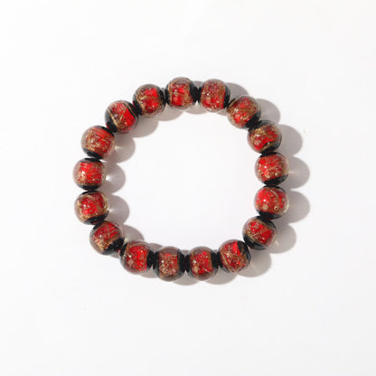 Multicolored Liuli Glass Bead Spiritual Bracelet 8mm