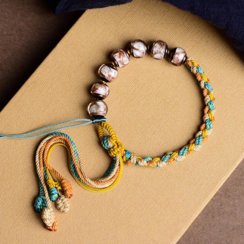 Multicolored Liuli Glass Spiritual Bead Bracelet