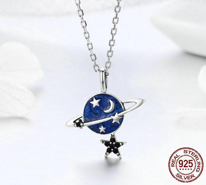 Captivating Planet Sterling Silver Necklace