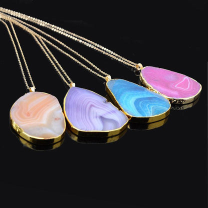 Colorful Irregular Shaped Agate Necklace