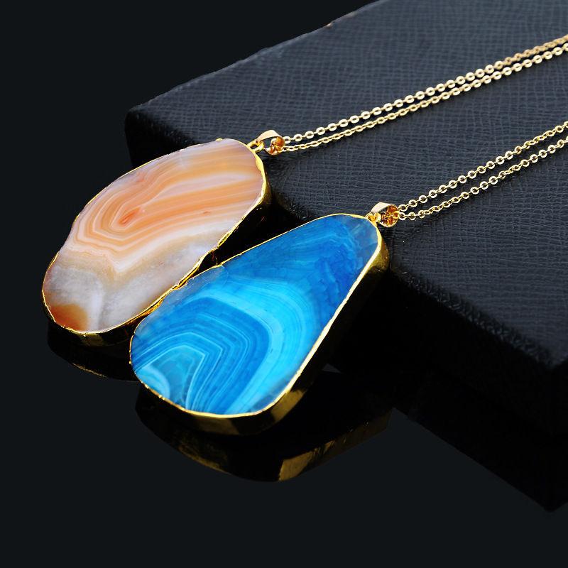 Colorful Irregular Shaped Agate Necklace