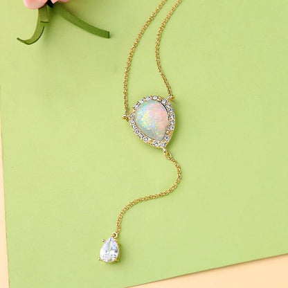 Delicate Opal Crystal Necklace