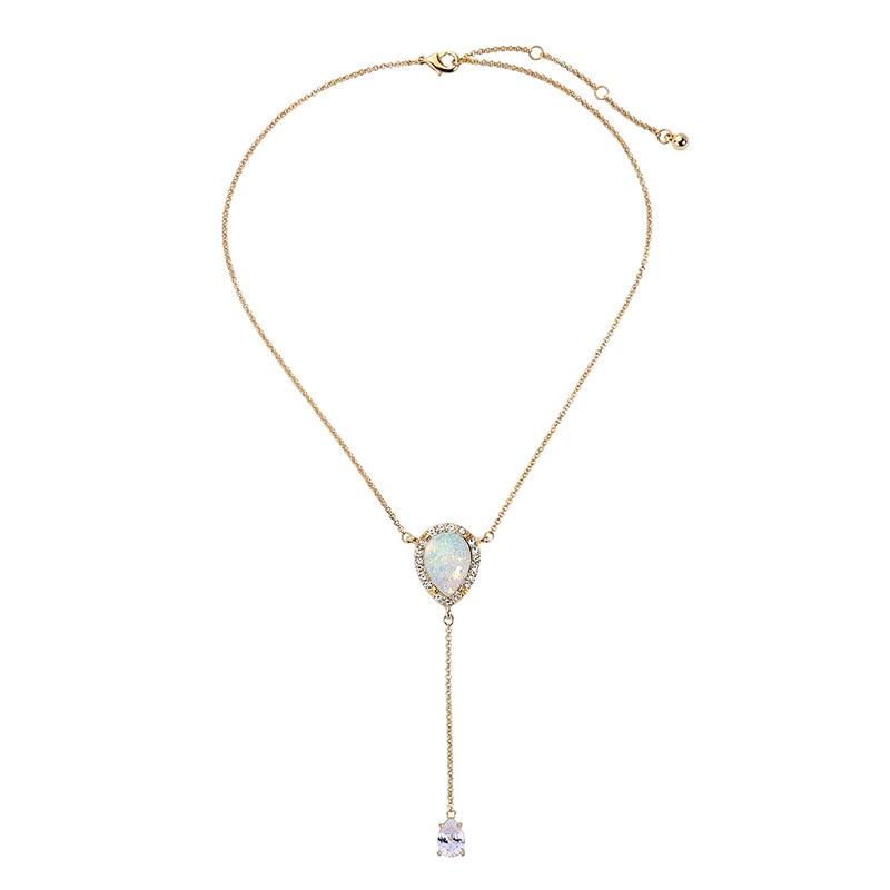Delicate Opal Crystal Necklace