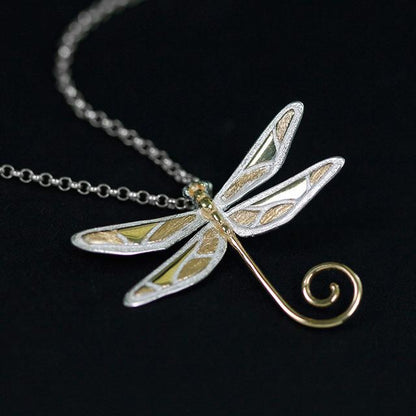 Dragonfly Swirl Sterling Silver Necklace
