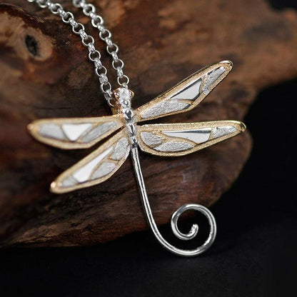 Dragonfly Swirl Sterling Silver Necklace