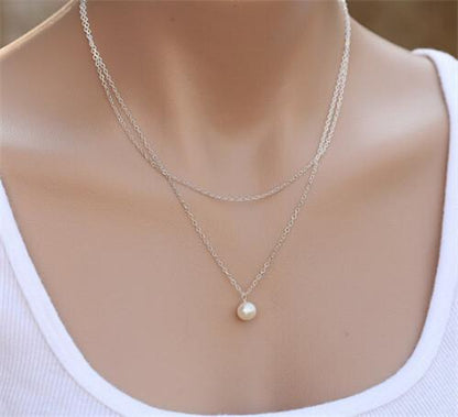 Gold Multilayer Long Strip Pendant Necklace
