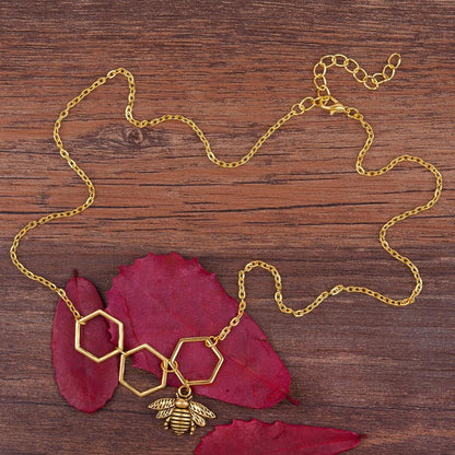 Honeycomb Bee Necklace