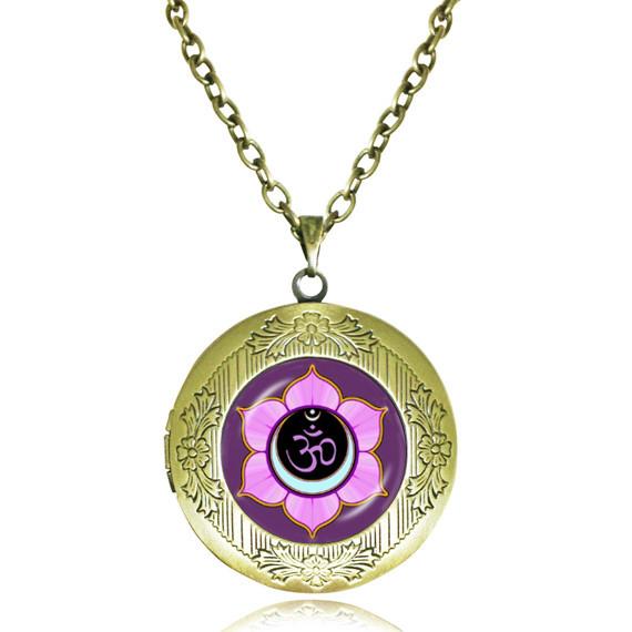 Mandala Glass Dome Choker Locket Necklace
