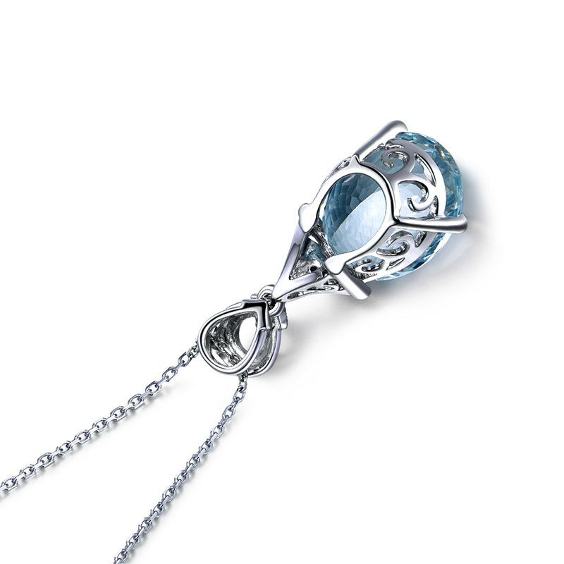 Mermaid Aquamarine Silver Necklace