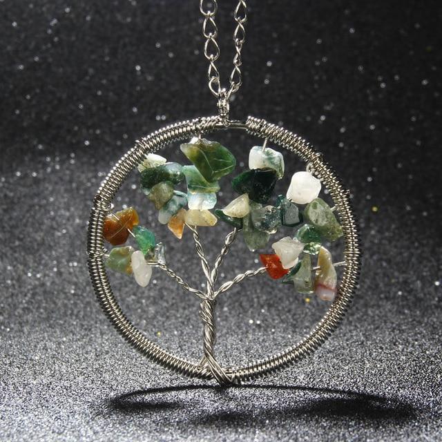 Natural Stones Tree of Life Necklace