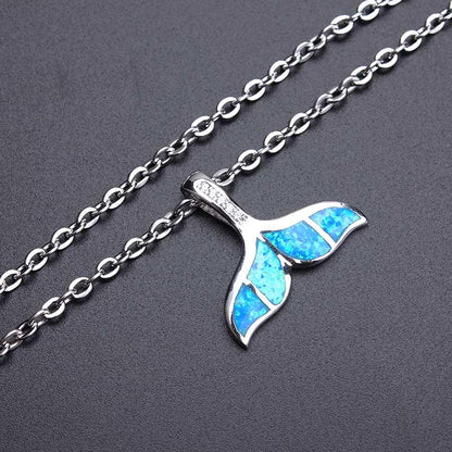 Opal Mermaid Tail Necklace