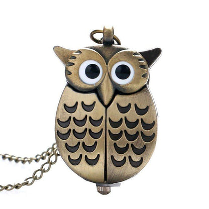 Owl Pocket Watch Long Necklace