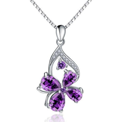 Purple Goddess Silver Necklace