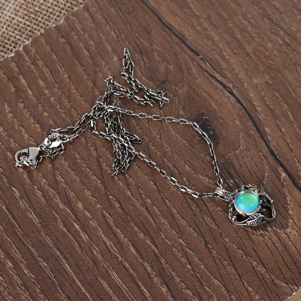 Rainbow Moonstone Rose Necklace