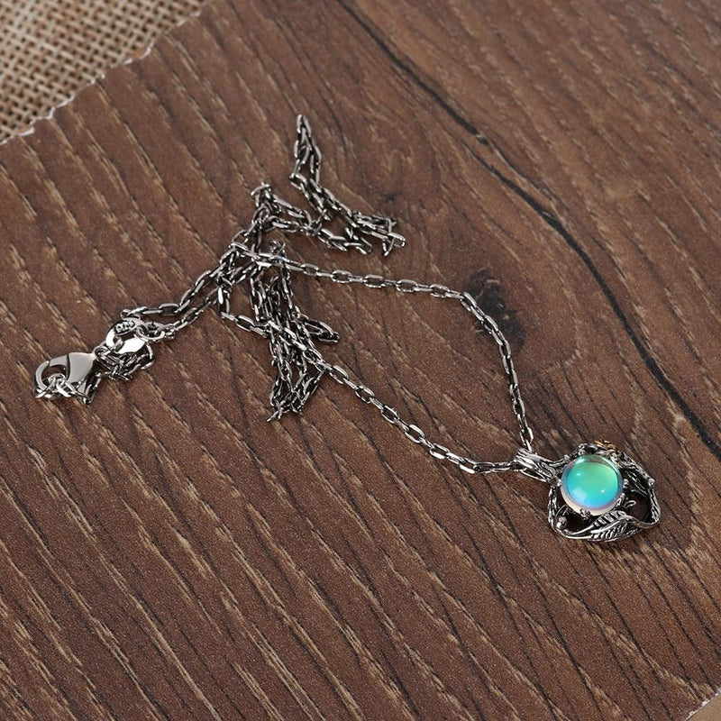 Rainbow Moonstone Rose Necklace