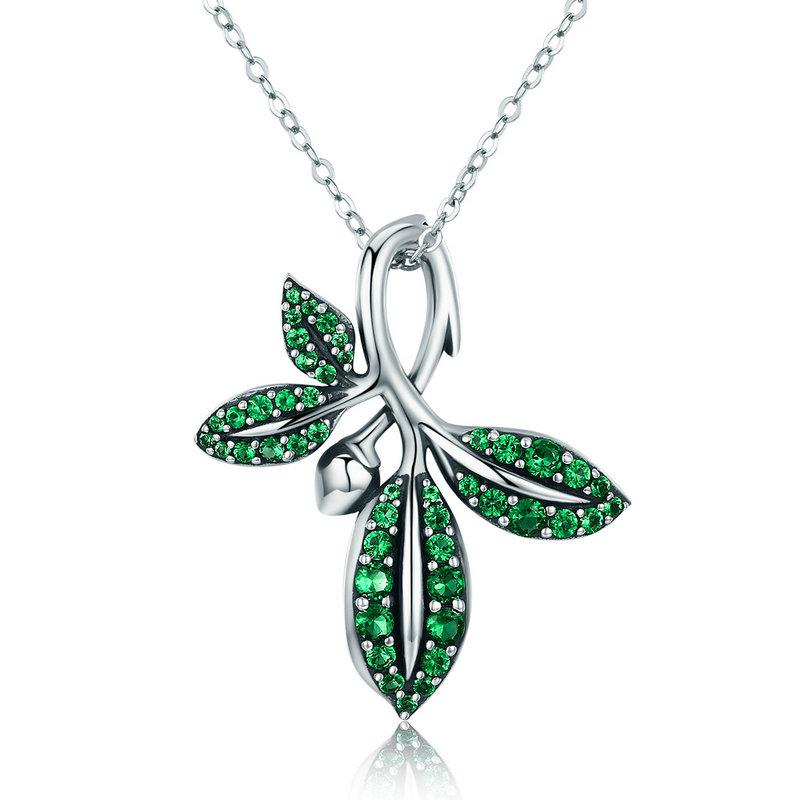 Summer Tree Leaves Sterling Silver Necklace